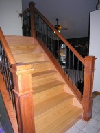 Natural Cherry Railing With Iron Spindles