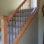 Oak And Iron Spindle Stairway Railing