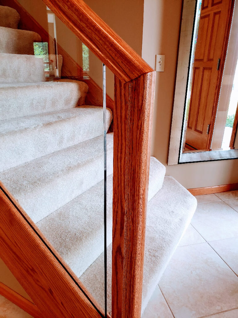 Red Oak and Glass Railing - MyStairways
