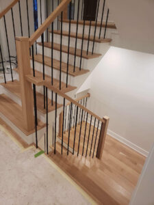 Updated Oak And Iron Stair Railing