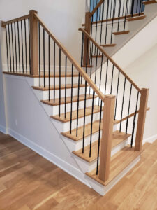 White Oak With Black Balusters